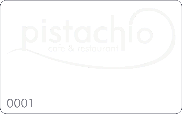 Pistachio Café and Restaurant membership card numbered 0001