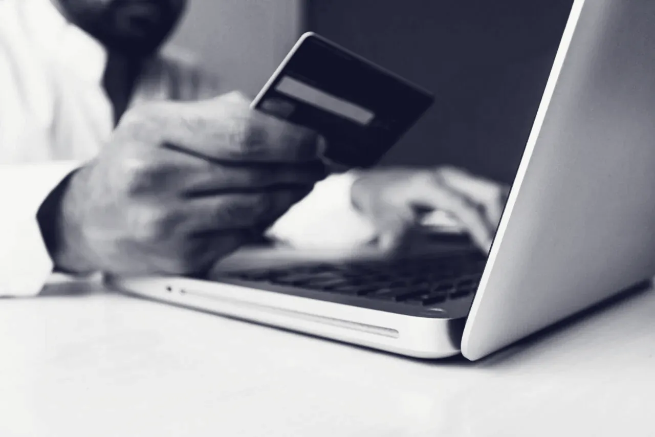 Cardholder using a bank card to pay online